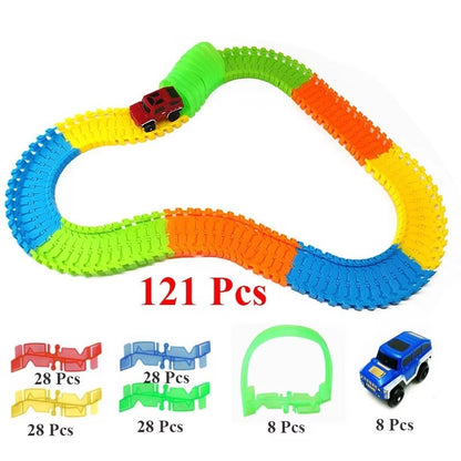 Flexible Track Car with Endless Combinations, Auto-Running Car, Boosts Kids’ Creativity, Safe for Ages 3+