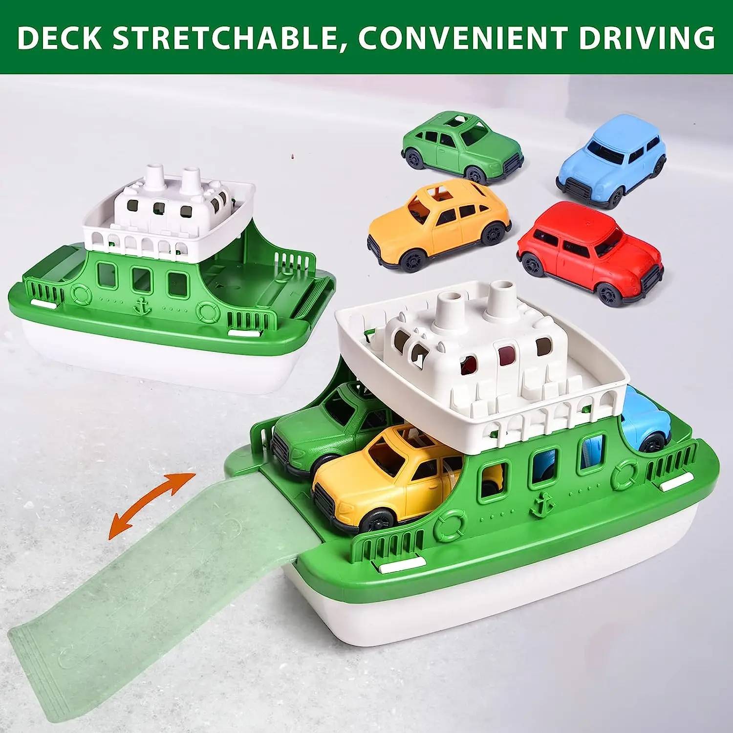 Floating Car & Boat Set, Shower Boat Squirters Toy, Safe for Ages 3+