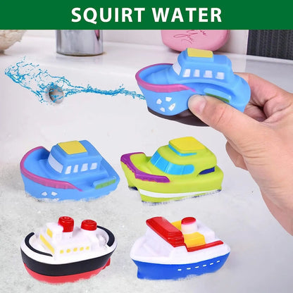 Floating Car & Boat Set, Shower Boat Squirters Toy, Safe for Ages 3+