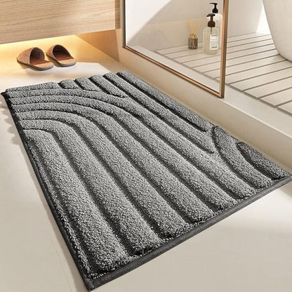 Plush Bathroom Mat - Soft, Absorbent, Grip Bottom - Halri
