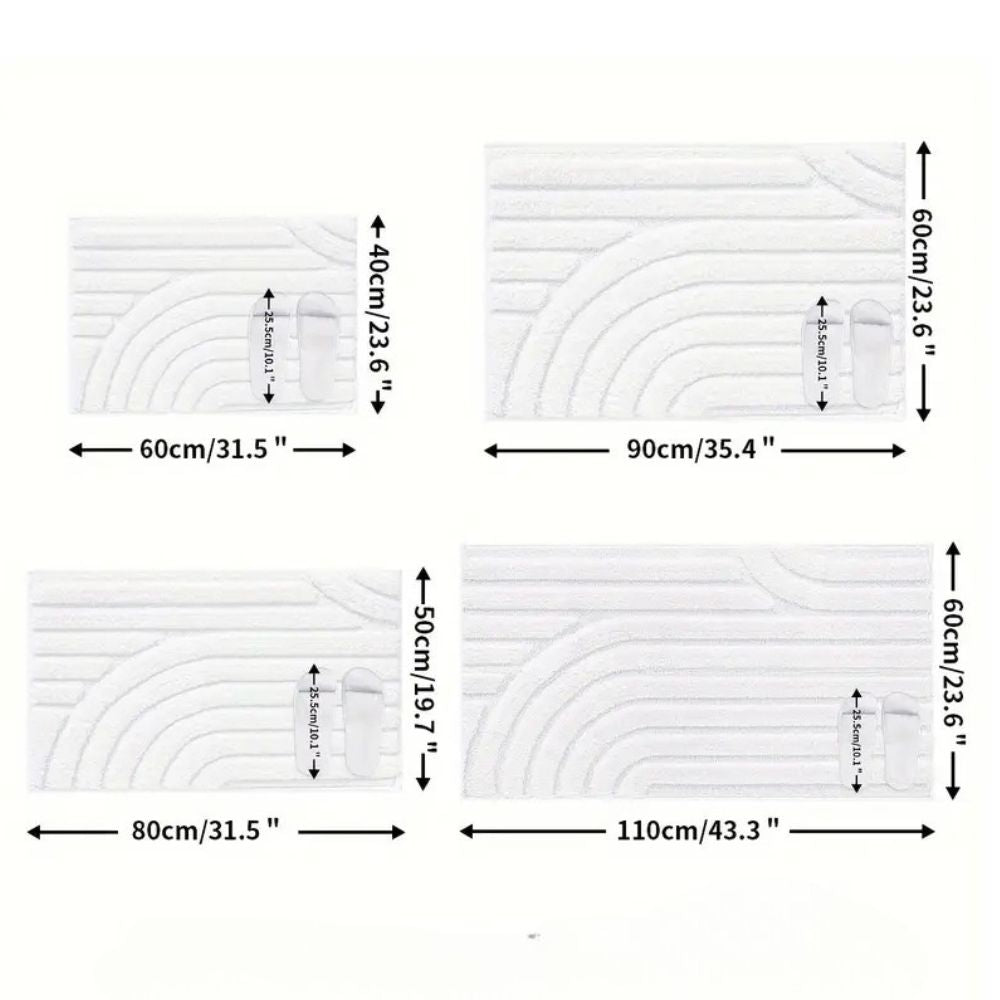 Plush Bathroom Mat - Soft, Absorbent, Grip Bottom