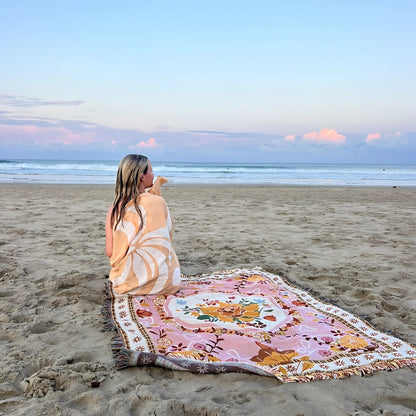 Colorful Outdoor Blanket - Plush Garden Throw - Halri