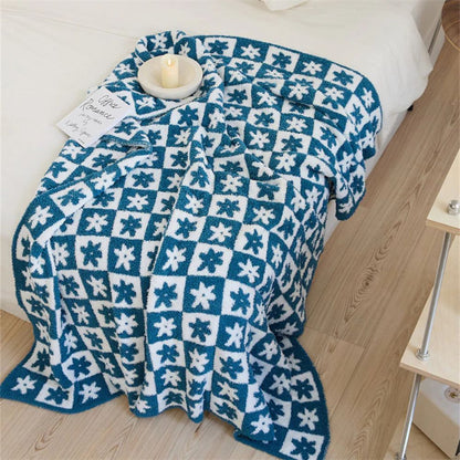 Checkerboard Daisy Throw Blanket – Soft Microfiber, Lightweight, 51 x 63, Machine Washable Cozy Blanket for Home and Pets 4