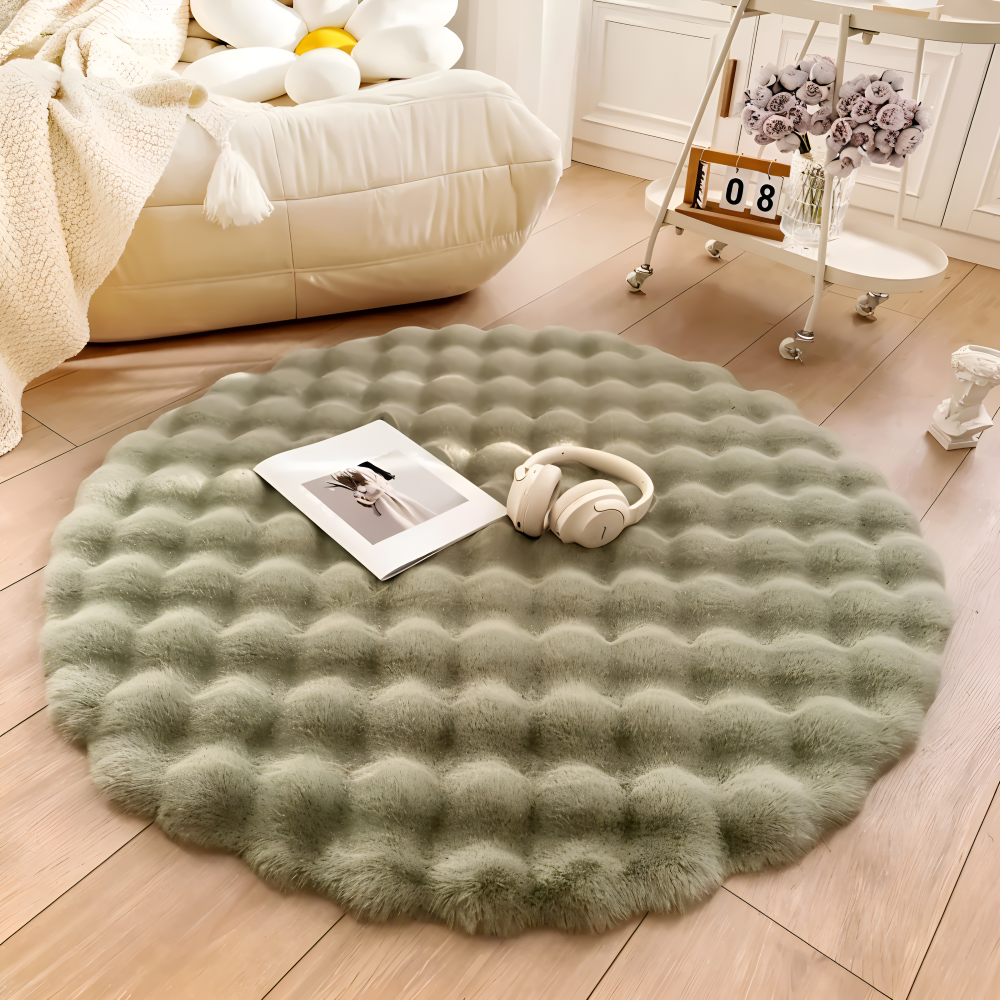 Plush Circular Anti-Slip Rug – Comfortable Home Floor Mat - Halri