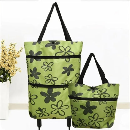 Portable Reusable Cart Bag with Wheels
