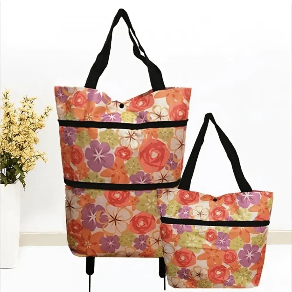 Portable Reusable Cart Bag with Wheels