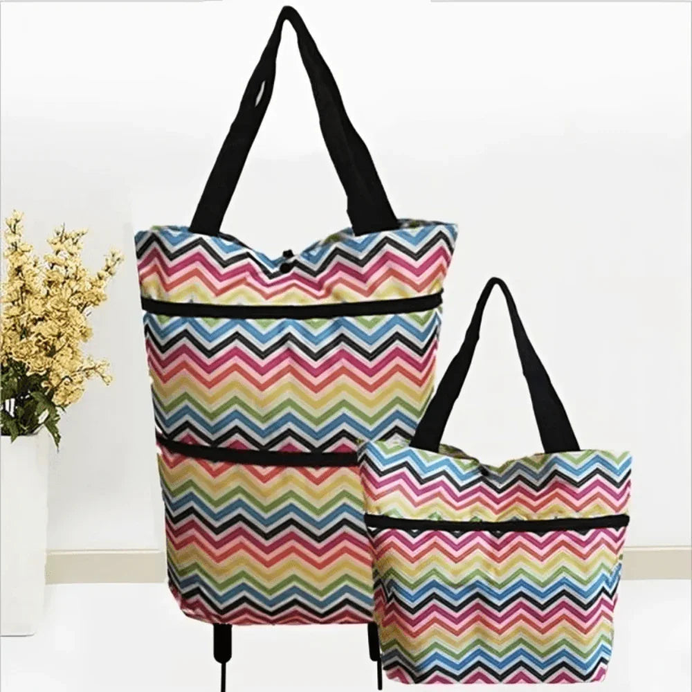 Portable Reusable Cart Bag with Wheels