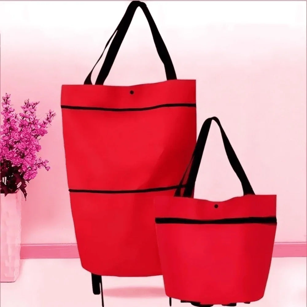 Portable Reusable Cart Bag with Wheels