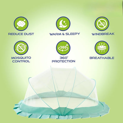 Foldable Baby Crib with Mosquito Net and Soft Mattress Set, Cute Unisex Designs, Safe Cozy Sleep Anywhere