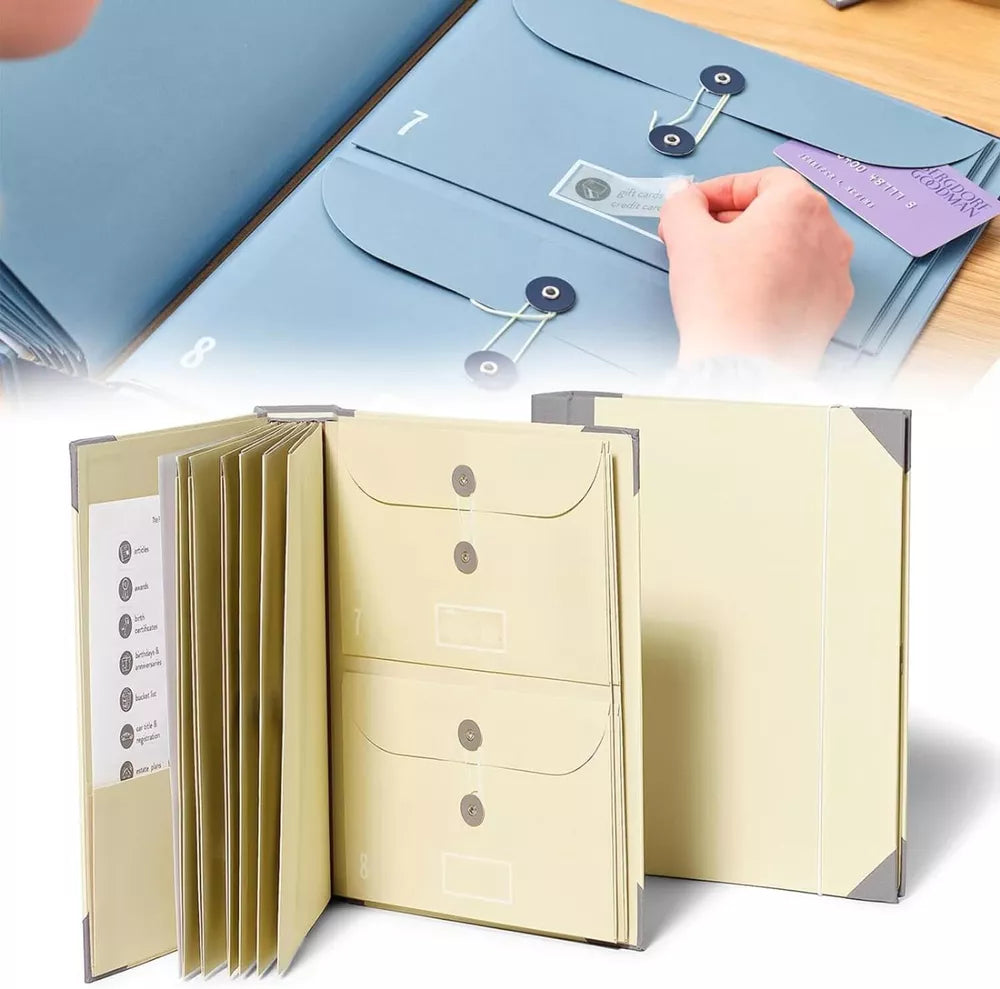 Practical File Folder Binder with Expandable Storage Pockets