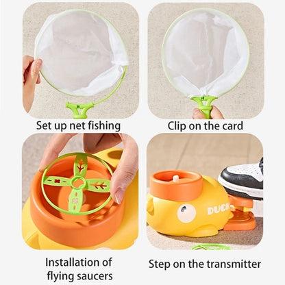 Foot Powered Flying Disc Launcher with Fun Reflex Training and Safe Durable Design for Ages 3+