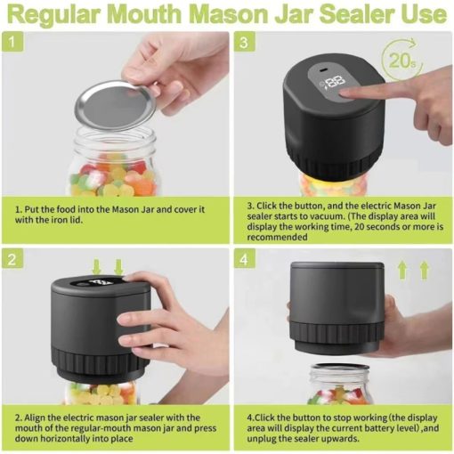 Portable Mason Jar Air Sealer Set