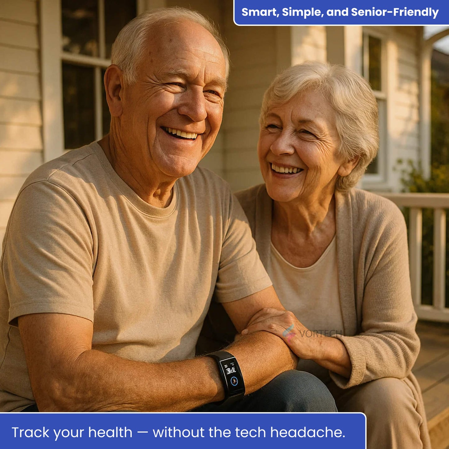Easy Fit Smartwatch for Seniors with Heart Rate Monitor