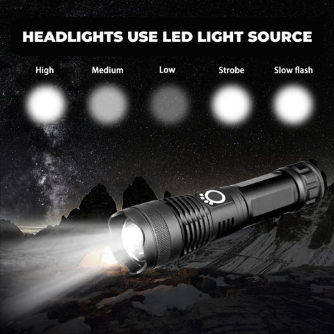 Bright Portable Rechargeable LED Flashlight