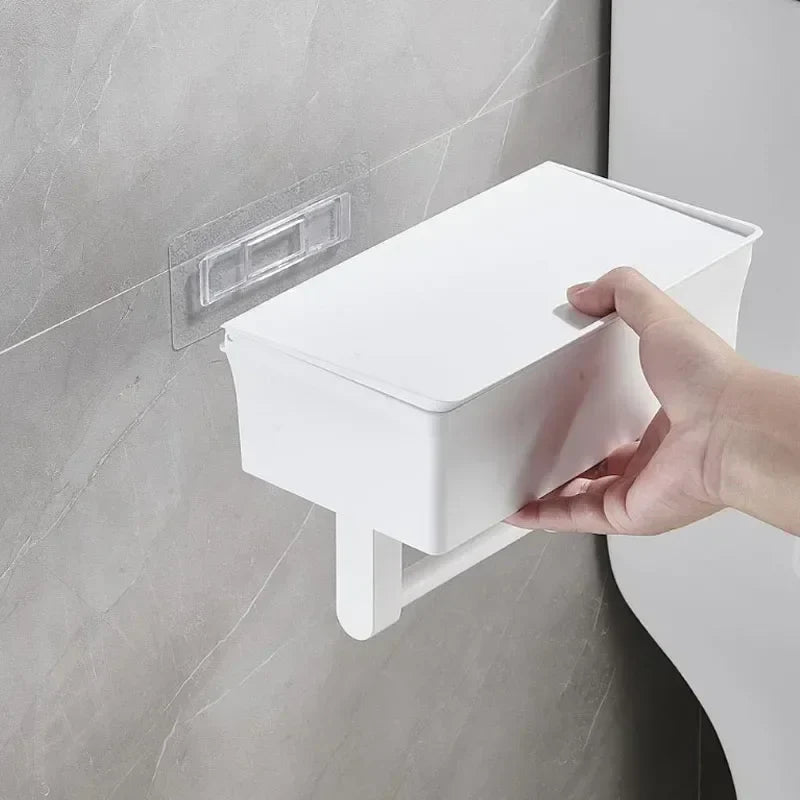 Easy Install Toilet Paper Holder with Shelf