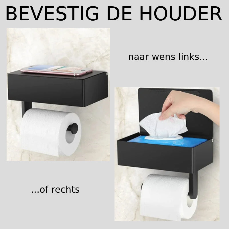 Easy Install Toilet Paper Holder with Shelf