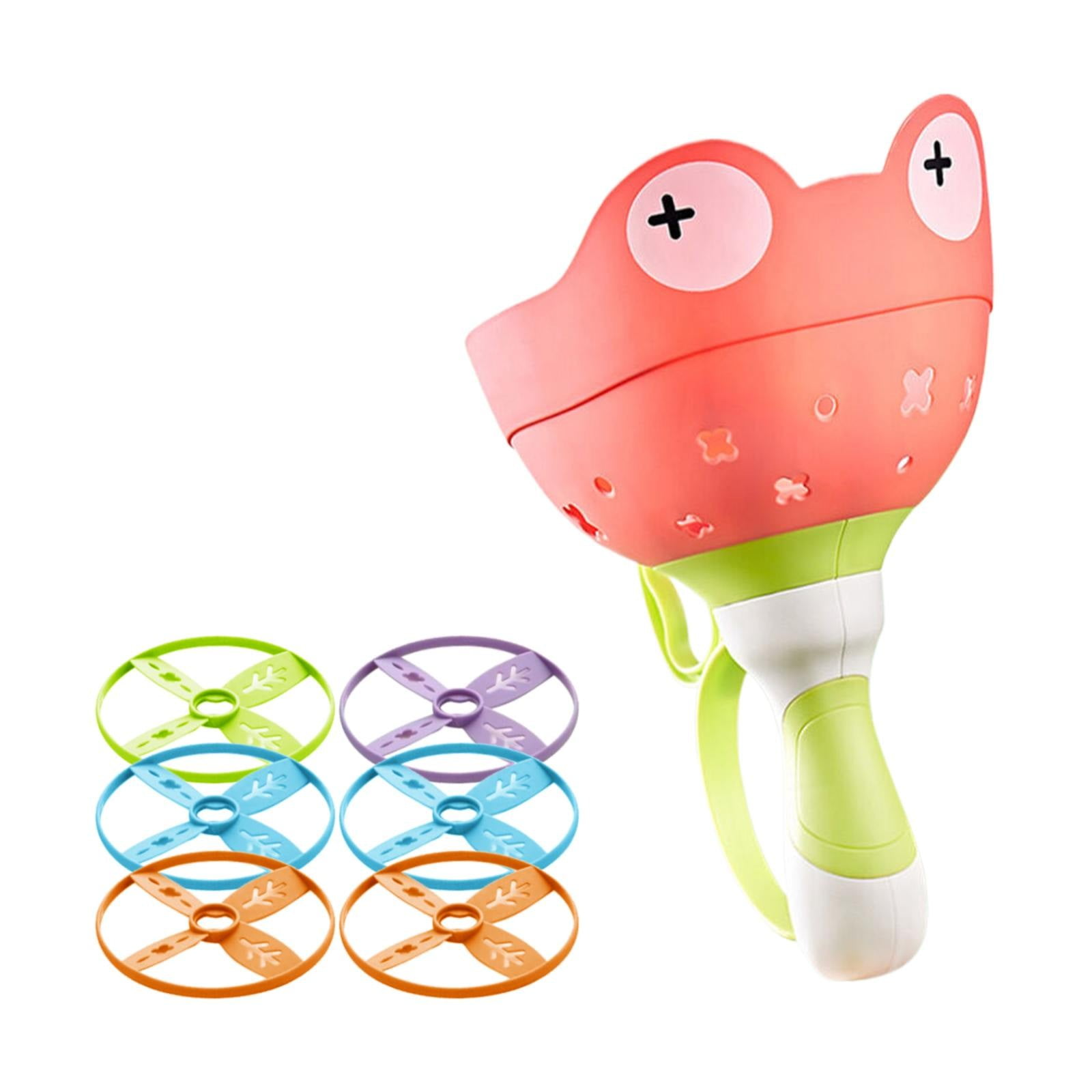 Frog Pull String Flying Disc Launcher Toy, Outdoor Throw & Catch Game,  Safe for Ages 3+