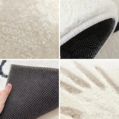 Soft Plush Checkered Bedroom Rug Irregular Shape Mat - Halri