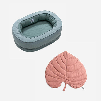 Pet Friendly Leaf Dog Blanket with Plush Bed