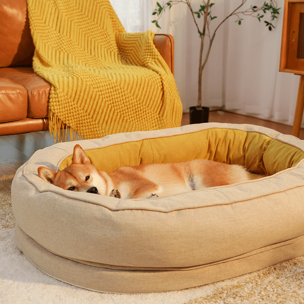 Pet Friendly Leaf Dog Blanket with Plush Bed