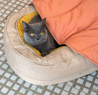 Pet Friendly Leaf Dog Blanket with Plush Bed
