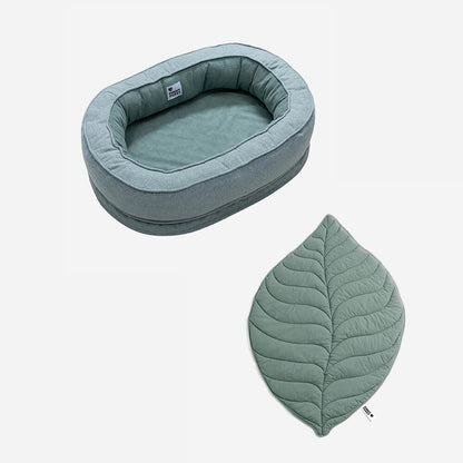 Pet Friendly Leaf Dog Blanket with Plush Bed