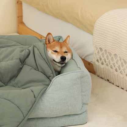 Pet Friendly Leaf Dog Blanket with Plush Bed