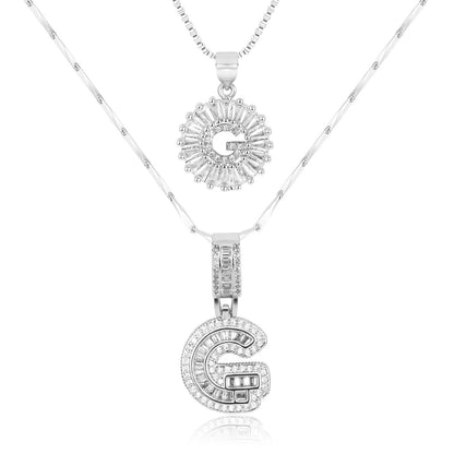 Personalized 14k Gold Initial Diamond Pendants