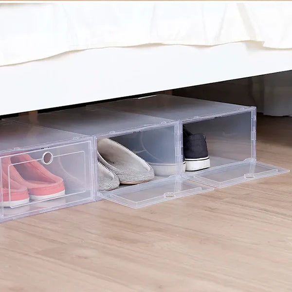 6 Pack Clear Stackable Shoe Storage Containers