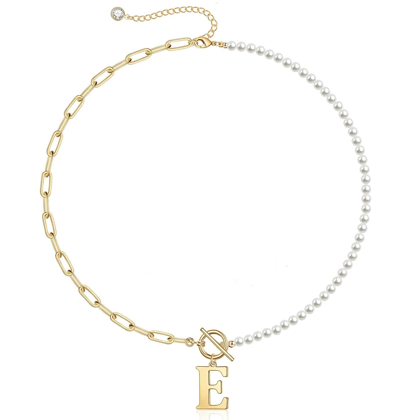 Personalized Pearl Initial Bar Necklace
