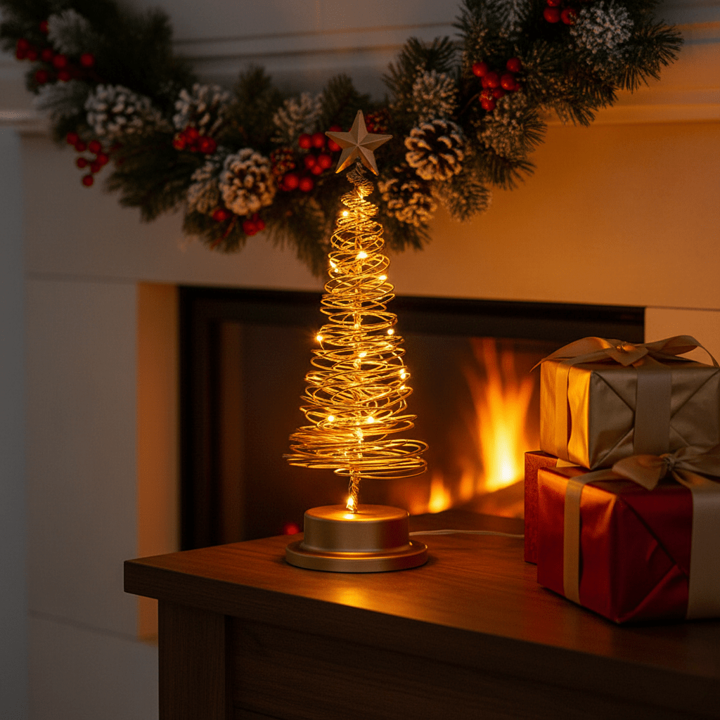 Decorative LED Mini Christmas Tree with Star Topper - Halri