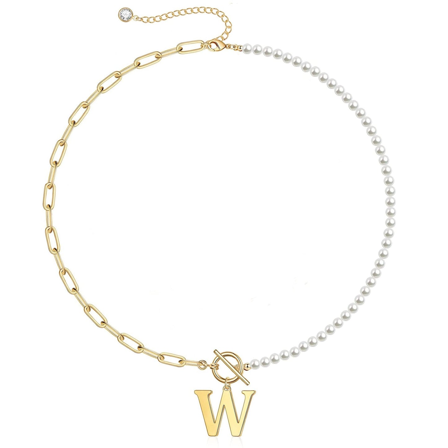 Personalized Pearl Initial Bar Necklace