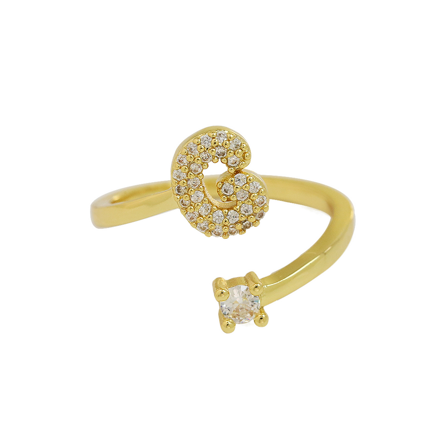 Delicate Sparkle Initial Diamond Ring