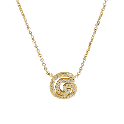Shining Initial Diamond Pendant Necklace