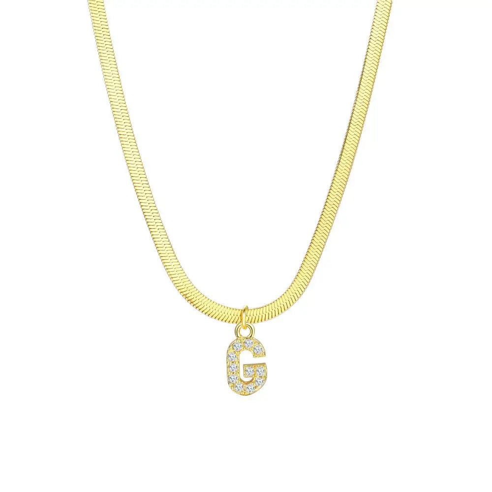 Delicate Diamond Initial Bar Necklace