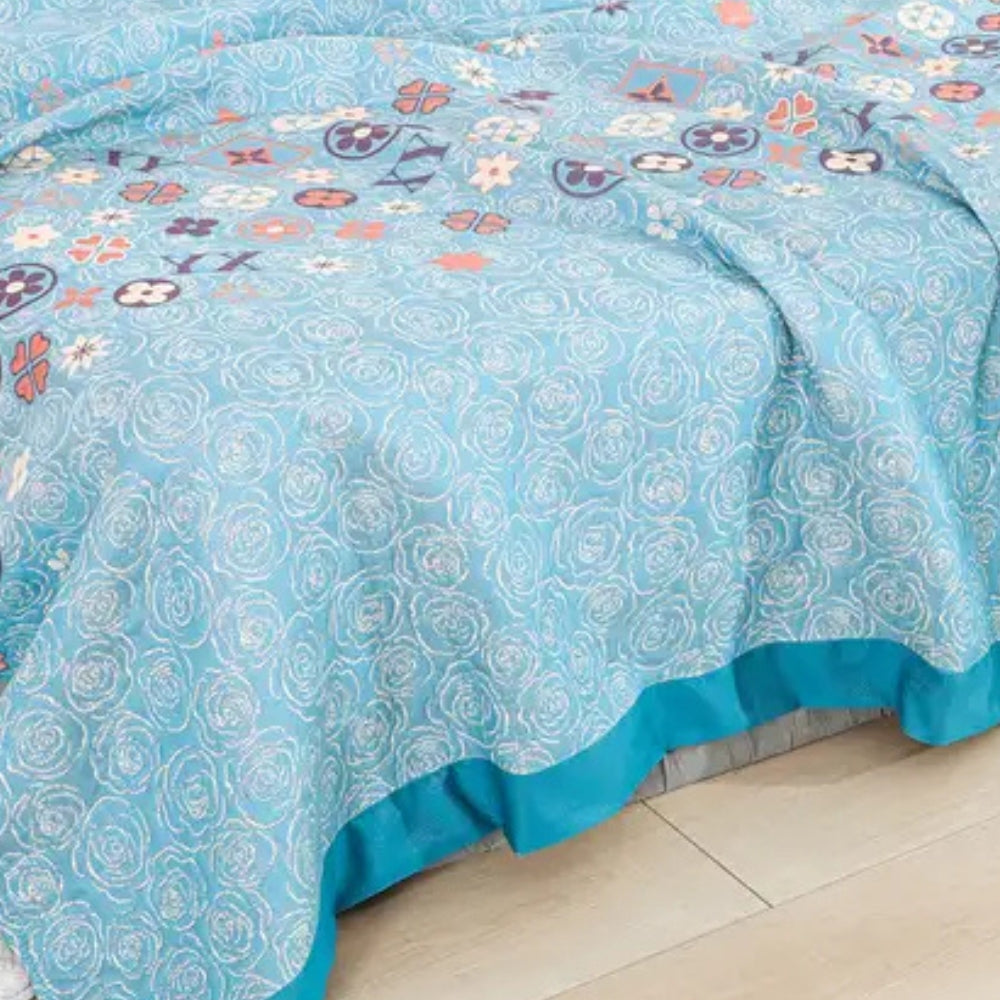 Breathable Floral Blanket, Ultra Soft Cotton Throw