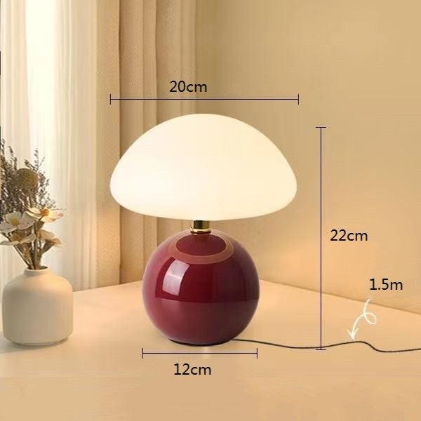 Vintage White Mushroom Bedside Table Lamp