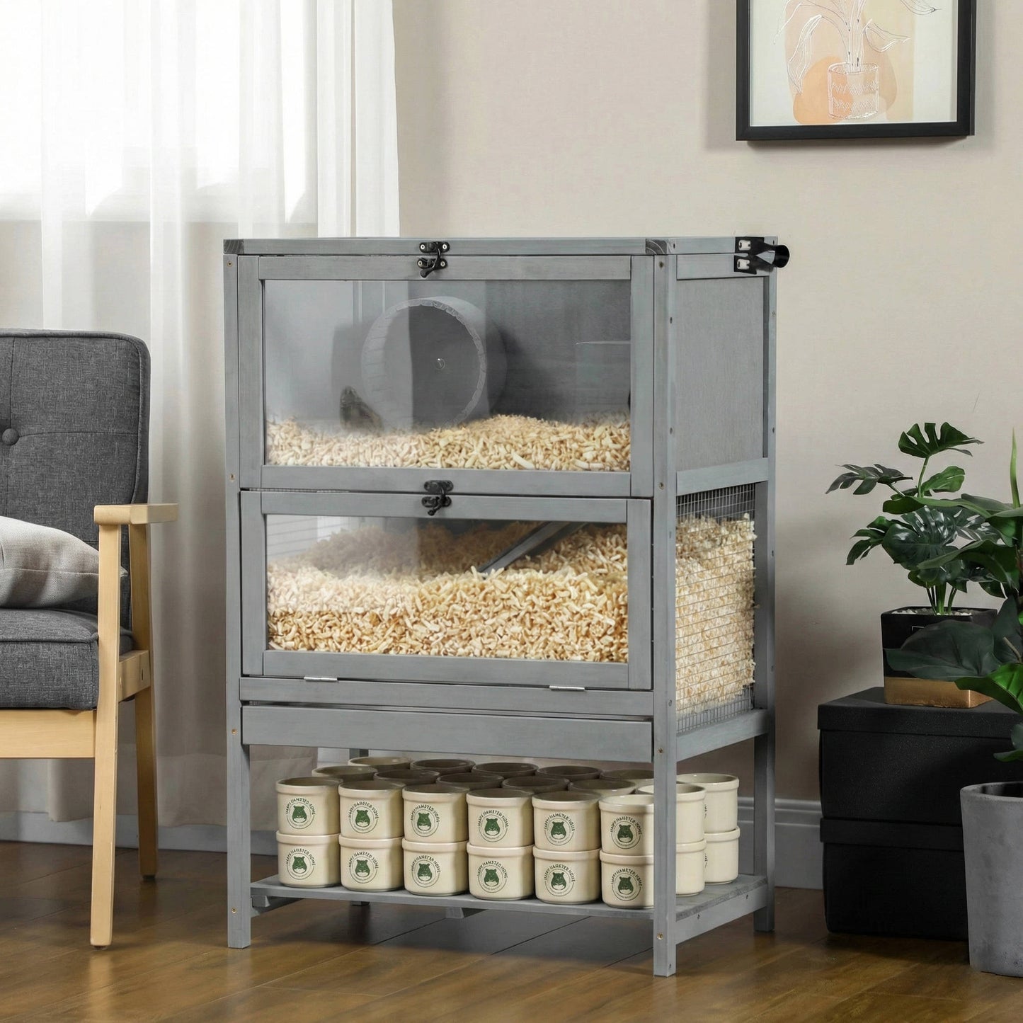 Spacious Pet Hamster Cage With Run And Toys - Halri