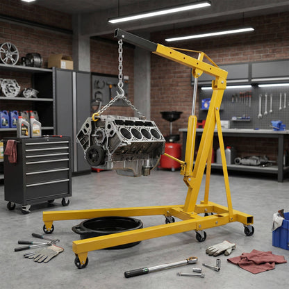 Compact 2 Ton Folding Hydraulic Garage Lift Crane