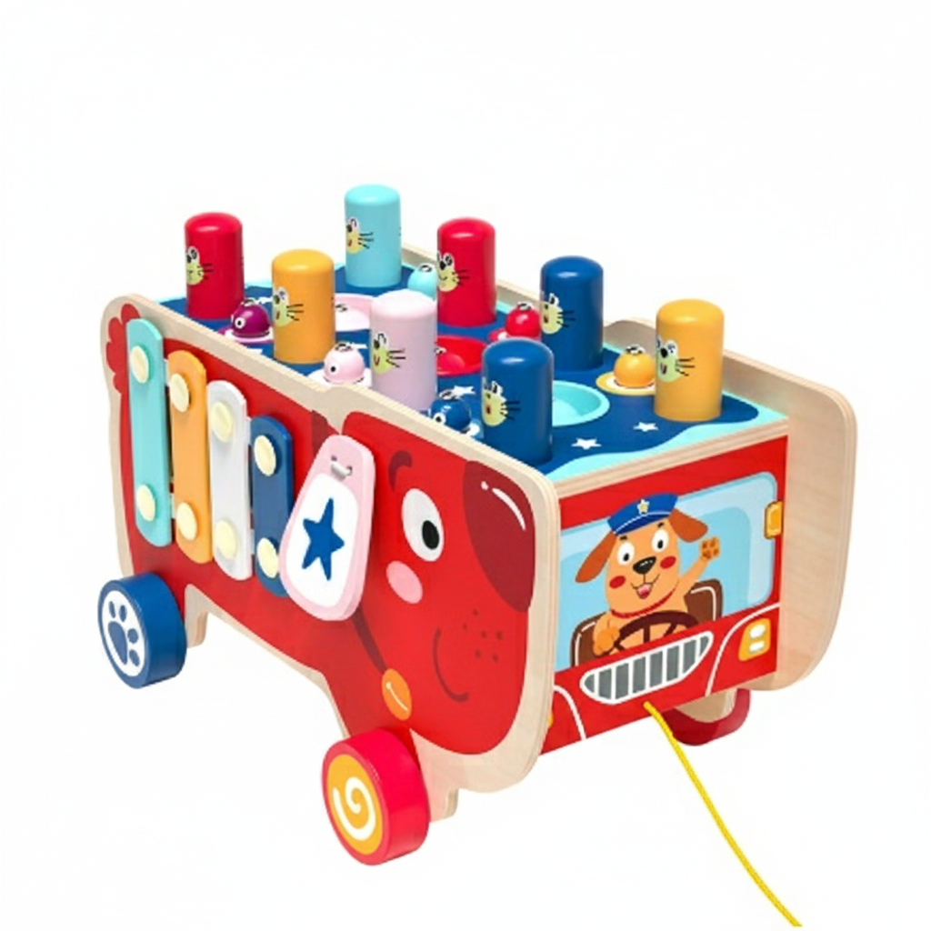 Fun Kids Wooden Music Hammer Toy