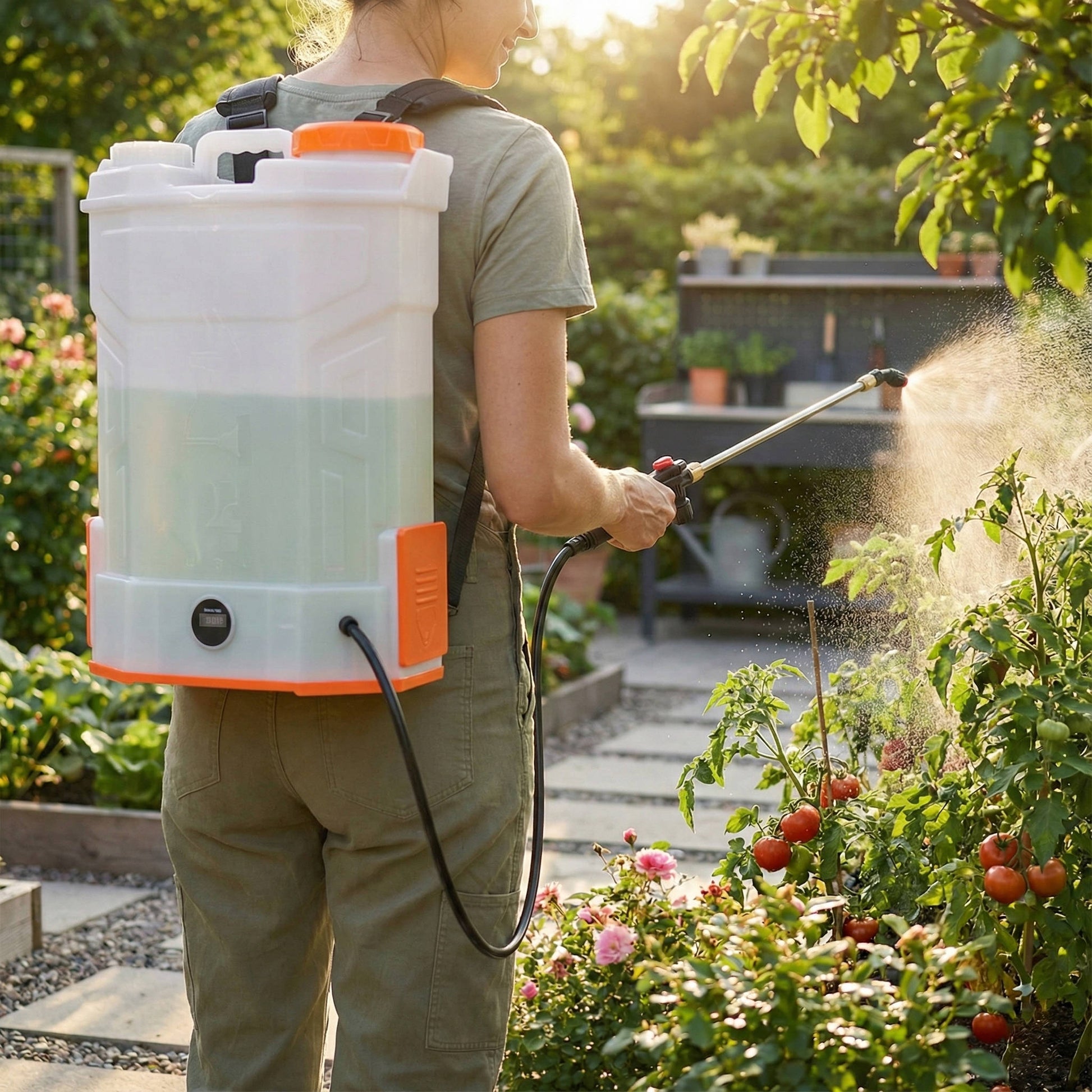Portable Backpack Sprayer 4G Tank Adjustable Pressure - Halri