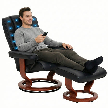 Comfortable Leather Reclining Chair Set - Halri