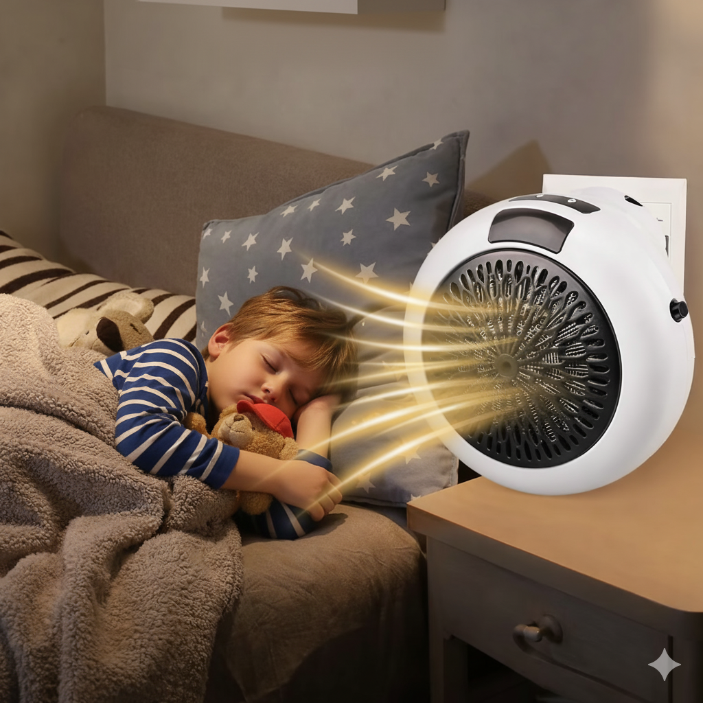 Quiet Baby Room Heater with Timer and Safety Feature - Halri