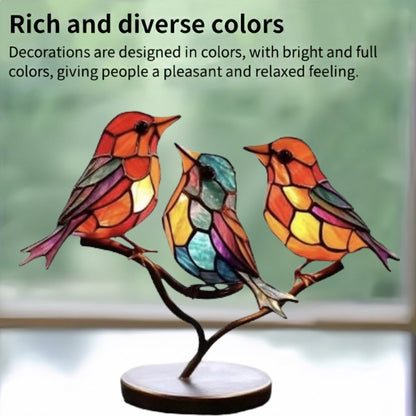 Glass Bird Ornaments – Modern Home Accent with Handmade Acrylic Decor and Vibrant, Long-Lasting Colors
