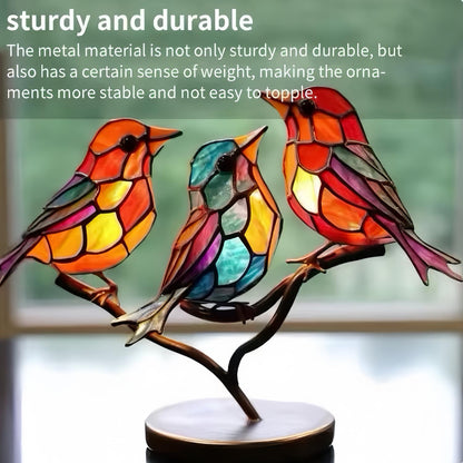 Glass Bird Ornaments – Modern Home Accent with Handmade Acrylic Decor and Vibrant, Long-Lasting Colors