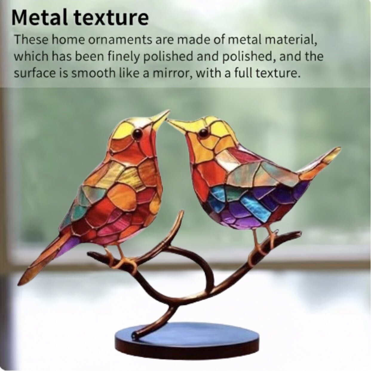 Glass Bird Ornaments – Modern Home Accent with Handmade Acrylic Decor and Vibrant, Long-Lasting Colors