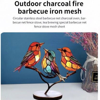 Glass Bird Ornaments – Modern Home Accent with Handmade Acrylic Decor and Vibrant, Long-Lasting Colors