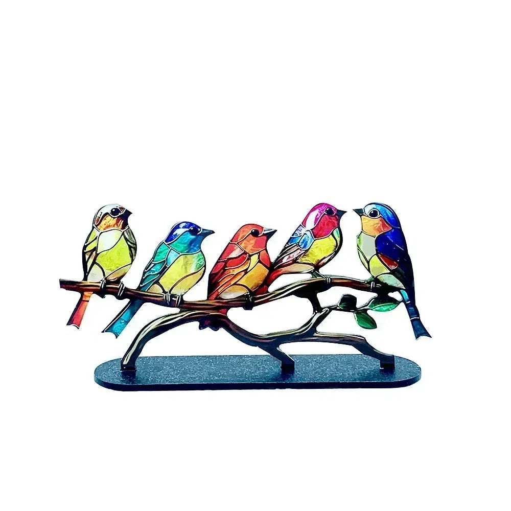 Glass Bird Ornaments – Modern Home Accent with Handmade Acrylic Decor and Vibrant, Long-Lasting Colors