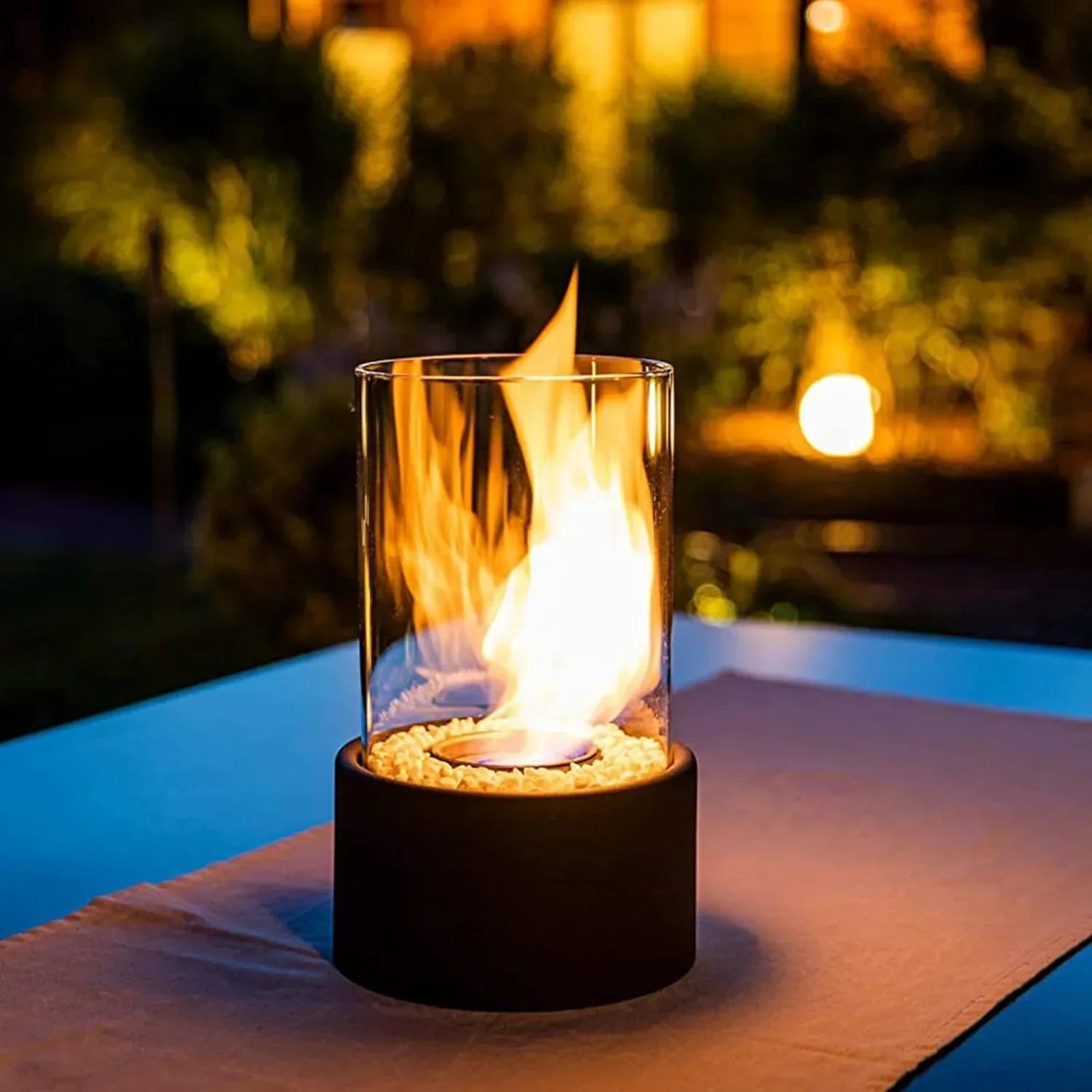 Modern Glass Indoor Electric Fire Pit Table - Halri