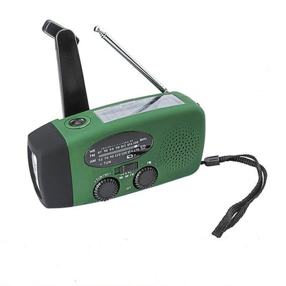 Compact Solar Powered Radio with Flashlight & Charger